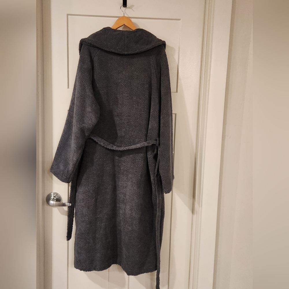 NWT Big Sur Shawl Luxurious Italian Cotton And Linen Bath Robe Grey Size L/XL - Picture 4 of 10